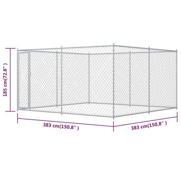 vidaXL Outdoor Dog Kennel 150.8" x 150.8" x 72.8" - Image 5