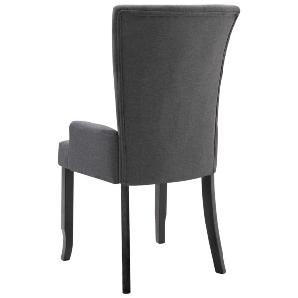 vidaXL Dining Chairs with Armrests 6 pcs Dark Gray Fabric - Image 5