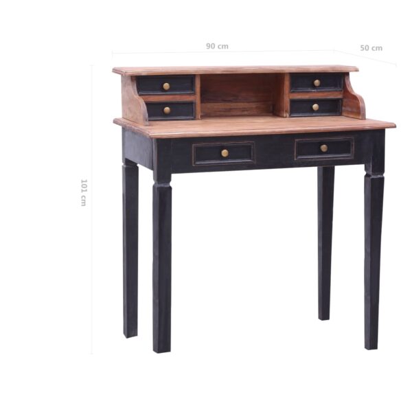 vidaXL Writing Desk with Drawers 35.4"x19.7"x39.8" Solid Reclaimed Wood - Image 10