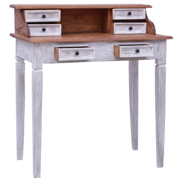 vidaXL Writing Desk with Drawers 35.4"x19.7"x39.8" Solid Reclaimed Wood - Image 2