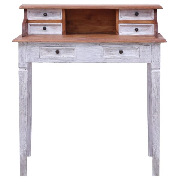 vidaXL Writing Desk with Drawers 35.4"x19.7"x39.8" Solid Reclaimed Wood - Image 3