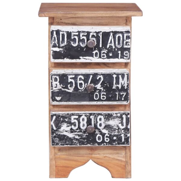 vidaXL Bedside Cabinet 11.8"x11.8"x20.1" Solid Reclaimed Wood - Image 3