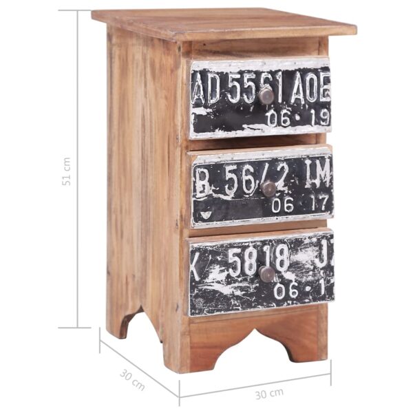 vidaXL Bedside Cabinet 11.8"x11.8"x20.1" Solid Reclaimed Wood - Image 9