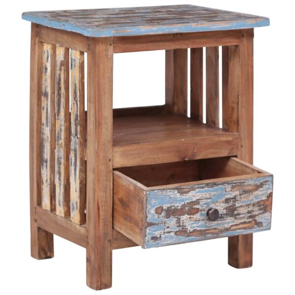 vidaXL Bedside Cabinet 16.1"x11.8"x19.7" Solid Reclaimed Wood - Image 2