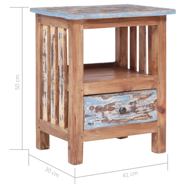 vidaXL Bedside Cabinet 16.1"x11.8"x19.7" Solid Reclaimed Wood - Image 9