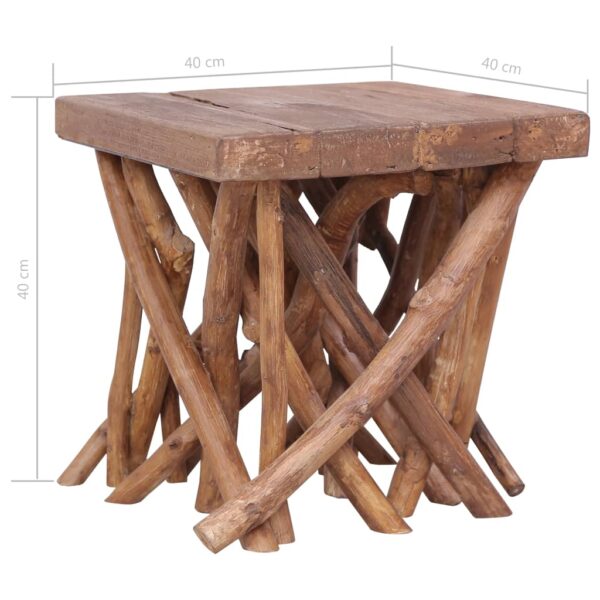 vidaXL Log Coffee Table 15.7"x15.7"x15.7" Solid Wood - Image 9