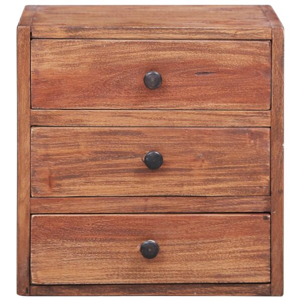 vidaXL Bedside Cabinet with 3 Drawers 13.8"x9.8"x13.8" Solid Reclaimed Wood - Image 2