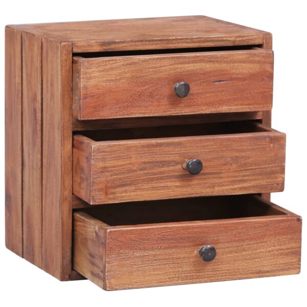 vidaXL Bedside Cabinet with 3 Drawers 13.8"x9.8"x13.8" Solid Reclaimed Wood - Image 3