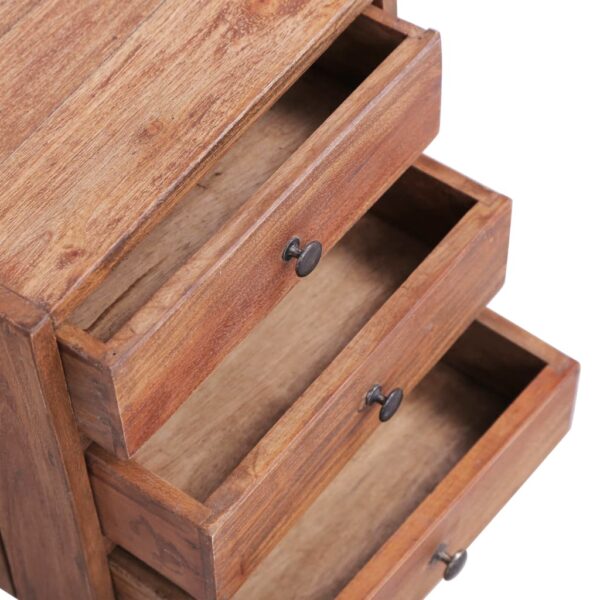 vidaXL Bedside Cabinet with 3 Drawers 13.8"x9.8"x13.8" Solid Reclaimed Wood - Image 8