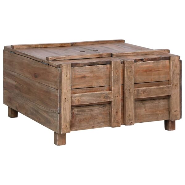 vidaXL Coffee Table 25.6"x25.6"x15" Solid Reclaimed Wood