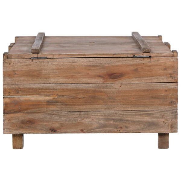 vidaXL Coffee Table 25.6"x25.6"x15" Solid Reclaimed Wood - Image 4