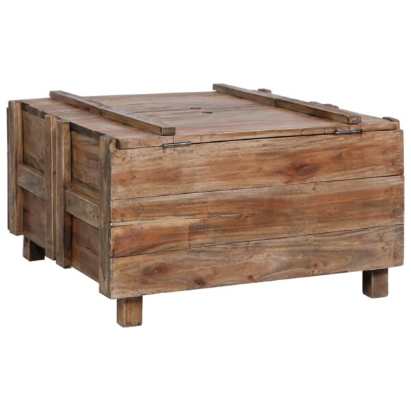 vidaXL Coffee Table 25.6"x25.6"x15" Solid Reclaimed Wood - Image 7