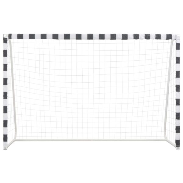 vidaXL Soccer Goal 118.1"x78.7"x35.4" Metal Black and White - Image 2