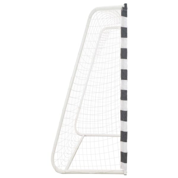 vidaXL Soccer Goal 118.1"x78.7"x35.4" Metal Black and White - Image 3