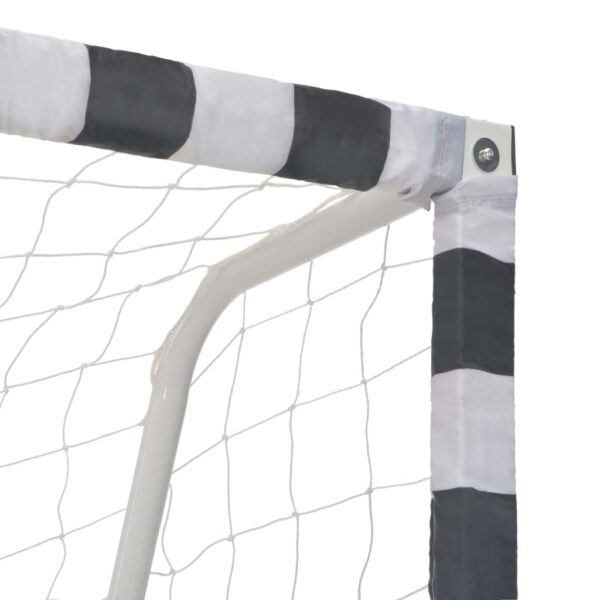 vidaXL Soccer Goal 118.1"x78.7"x35.4" Metal Black and White - Image 4