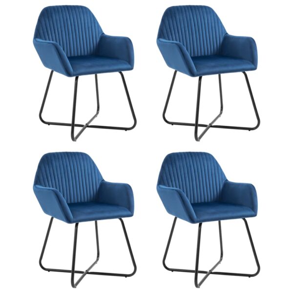 vidaXL Dining Chairs 4 pcs Blue Velvet