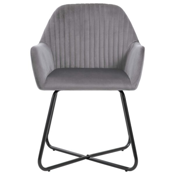 vidaXL Dining Chairs 4 pcs Gray Velvet - Image 3