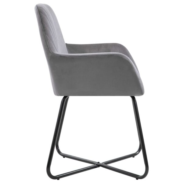 vidaXL Dining Chairs 4 pcs Gray Velvet - Image 4