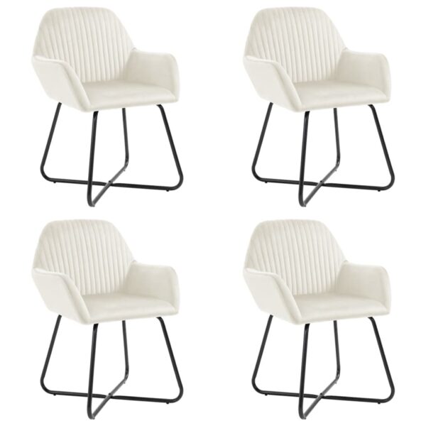 vidaXL Dining Chairs 4 pcs Cream Velvet