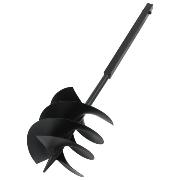 vidaXL Ground Drill with Handle 9.8" Steel Black - Image 3