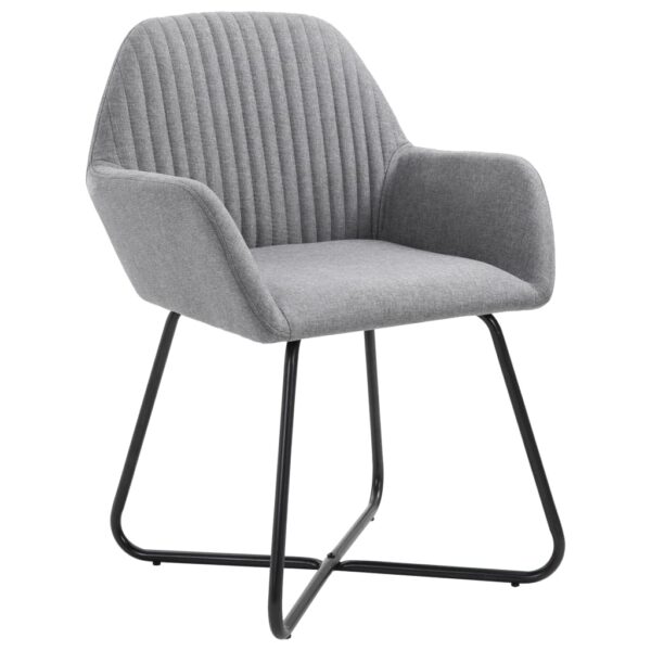 vidaXL Dining Chairs 4 pcs Light Gray Fabric - Image 2