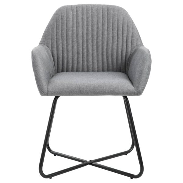 vidaXL Dining Chairs 4 pcs Light Gray Fabric - Image 3