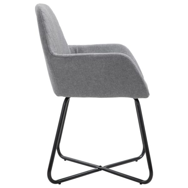 vidaXL Dining Chairs 4 pcs Light Gray Fabric - Image 4