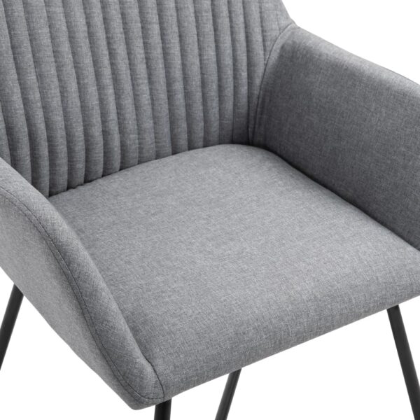 vidaXL Dining Chairs 4 pcs Light Gray Fabric - Image 6