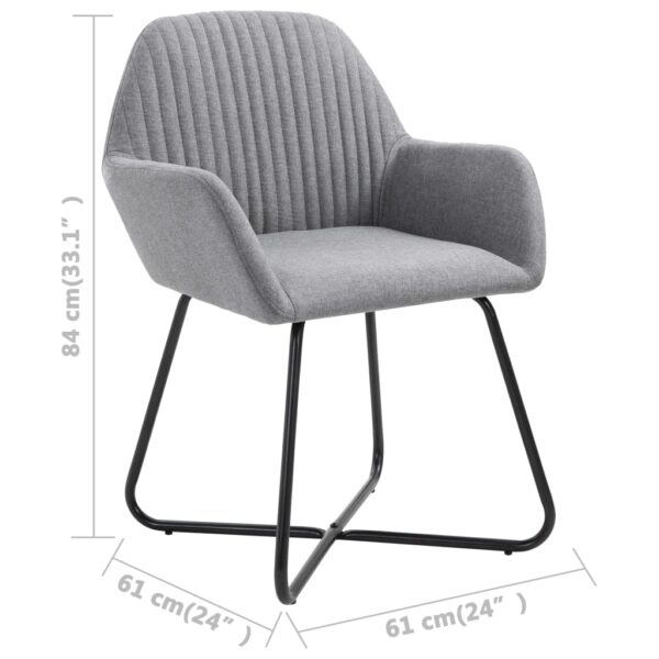 vidaXL Dining Chairs 4 pcs Light Gray Fabric - Image 8