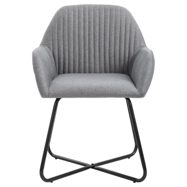 vidaXL Dining Chairs 6 pcs Light Gray Fabric - Image 3