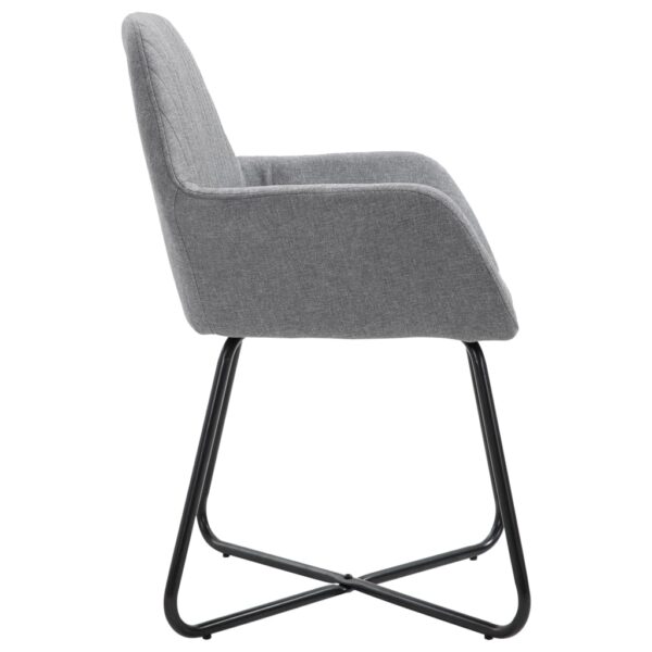 vidaXL Dining Chairs 6 pcs Light Gray Fabric - Image 4