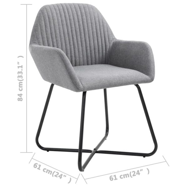 vidaXL Dining Chairs 6 pcs Light Gray Fabric - Image 8