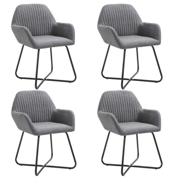 vidaXL Dining Chairs 4 pcs Dark Gray Fabric