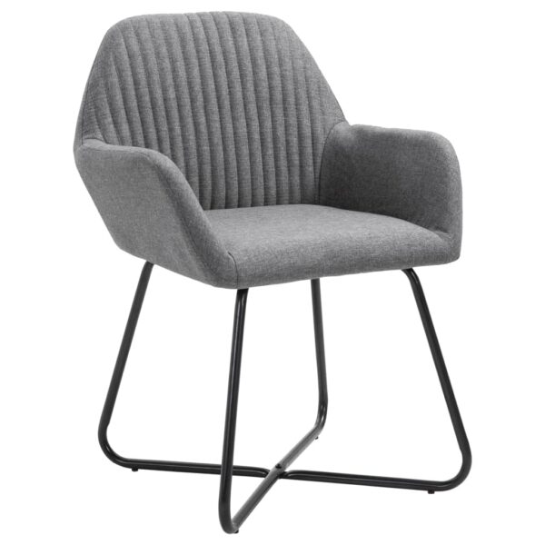 vidaXL Dining Chairs 4 pcs Dark Gray Fabric - Image 2