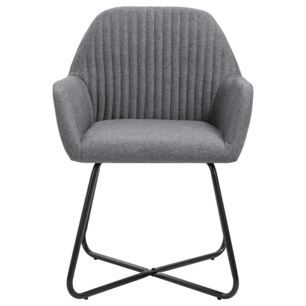 vidaXL Dining Chairs 4 pcs Dark Gray Fabric - Image 3