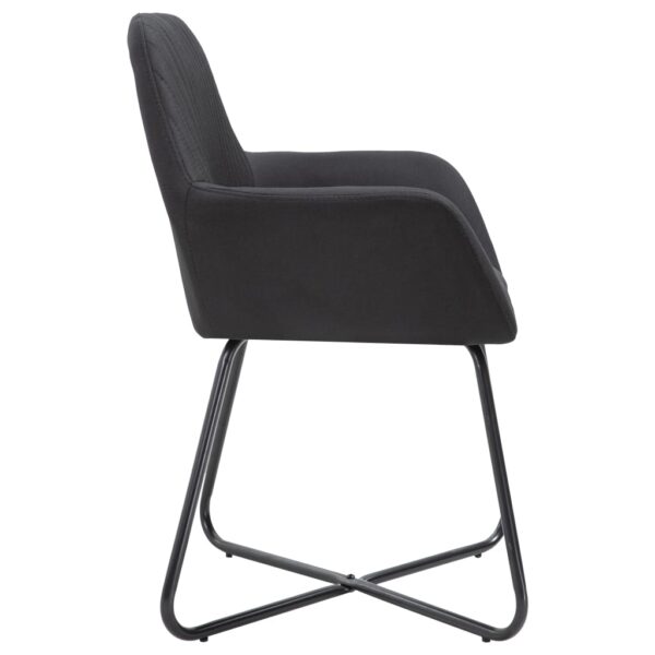 vidaXL Dining Chairs 4 pcs Black Fabric - Image 4