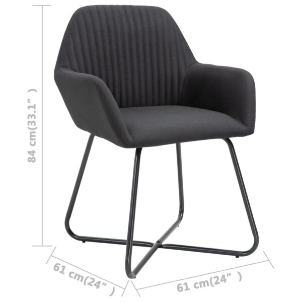 vidaXL Dining Chairs 4 pcs Black Fabric - Image 8