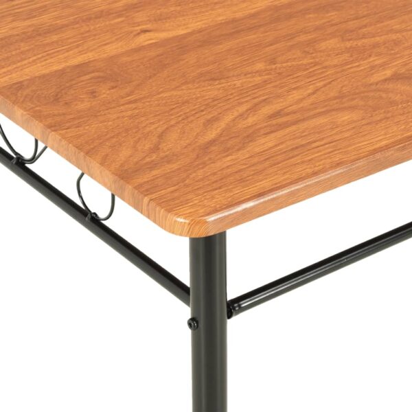 vidaXL Dining Table Brown 47.2"x27.6"x29.5" MDF - Image 5