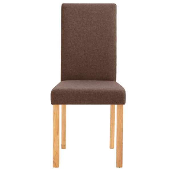 vidaXL Dining Chairs 6 pcs Brown Fabric - Image 4