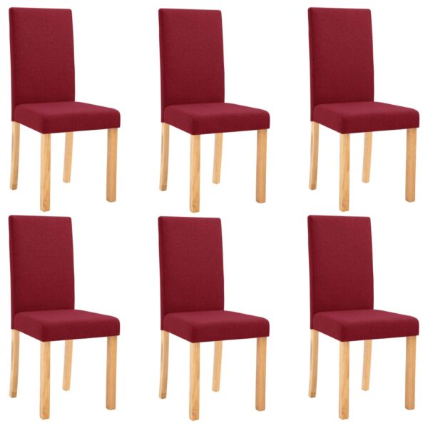 vidaXL Dining Chairs 6 pcs Wine Red Fabric - Image 2