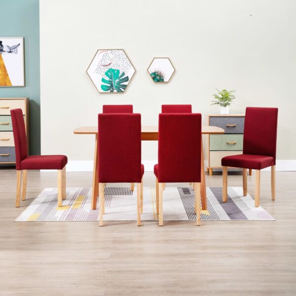 vidaXL Dining Chairs 6 pcs Wine Red Fabric