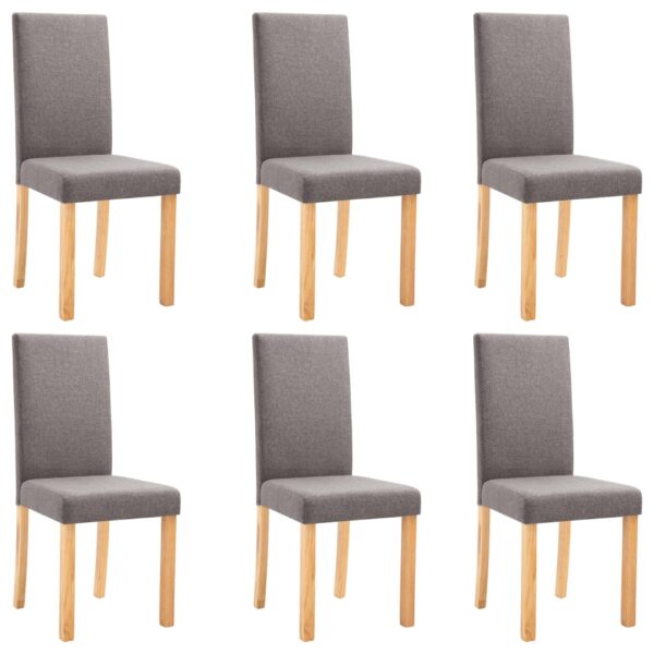 vidaXL Dining Chairs 6 pcs Taupe Fabric - Image 2