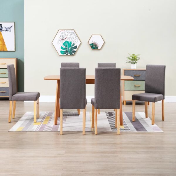 vidaXL Dining Chairs 6 pcs Taupe Fabric