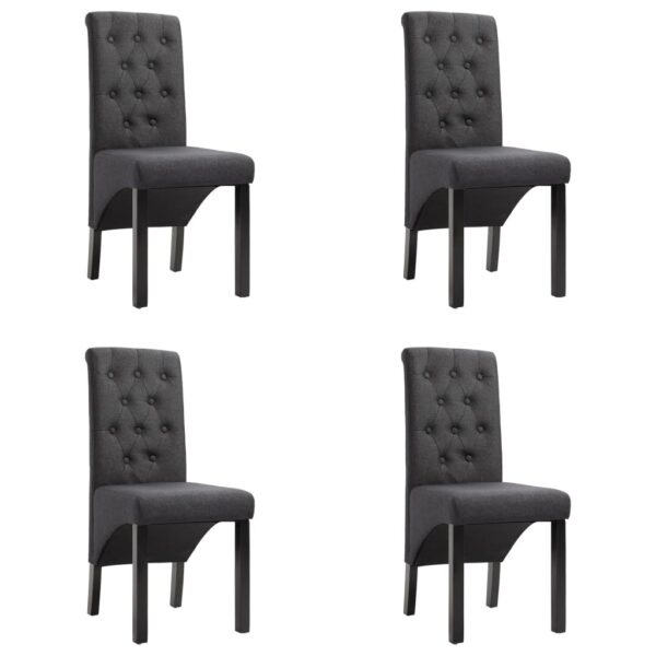 vidaXL Dining Chairs 4 pcs Dark Gray Fabric