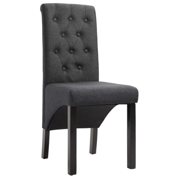 vidaXL Dining Chairs 4 pcs Dark Gray Fabric - Image 2