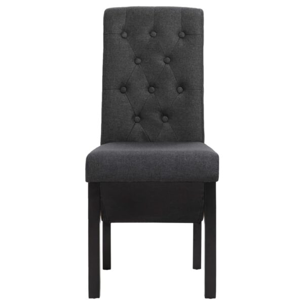 vidaXL Dining Chairs 4 pcs Dark Gray Fabric - Image 3