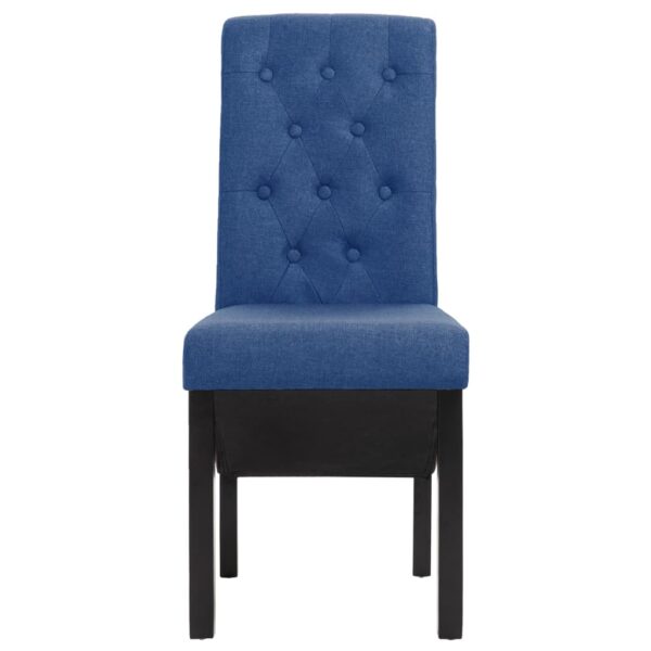 vidaXL Dining Chairs 4 pcs Blue Fabric - Image 3