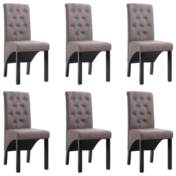 vidaXL Dining Chairs 6 pcs Taupe Fabric