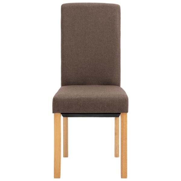 vidaXL Dining Chairs 6 pcs Brown Fabric - Image 4