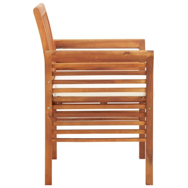 vidaXL Patio Dining Chair with Cushion Solid Acacia Wood - Image 3